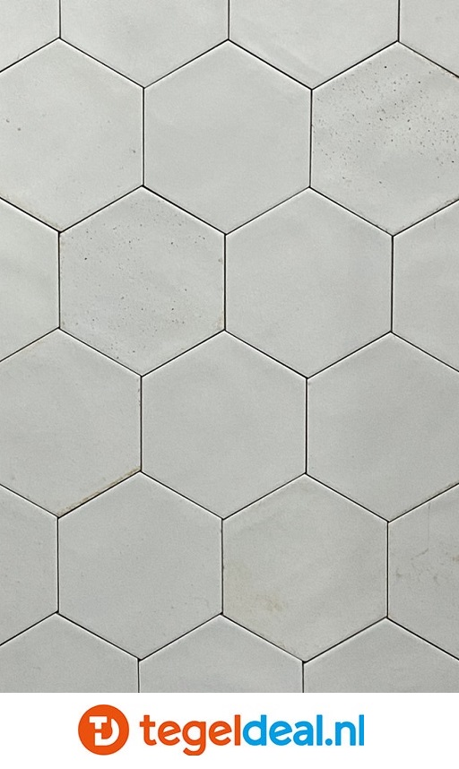 Ribesalbes Hope WHITE mat, 15x17,3 cm hexagon tegels