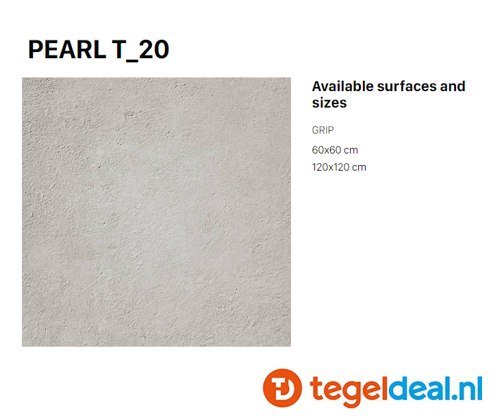 TRT Supergres H.24 Pearl, 120x120x2 cm HPEM, OUTDOOR terrastegels