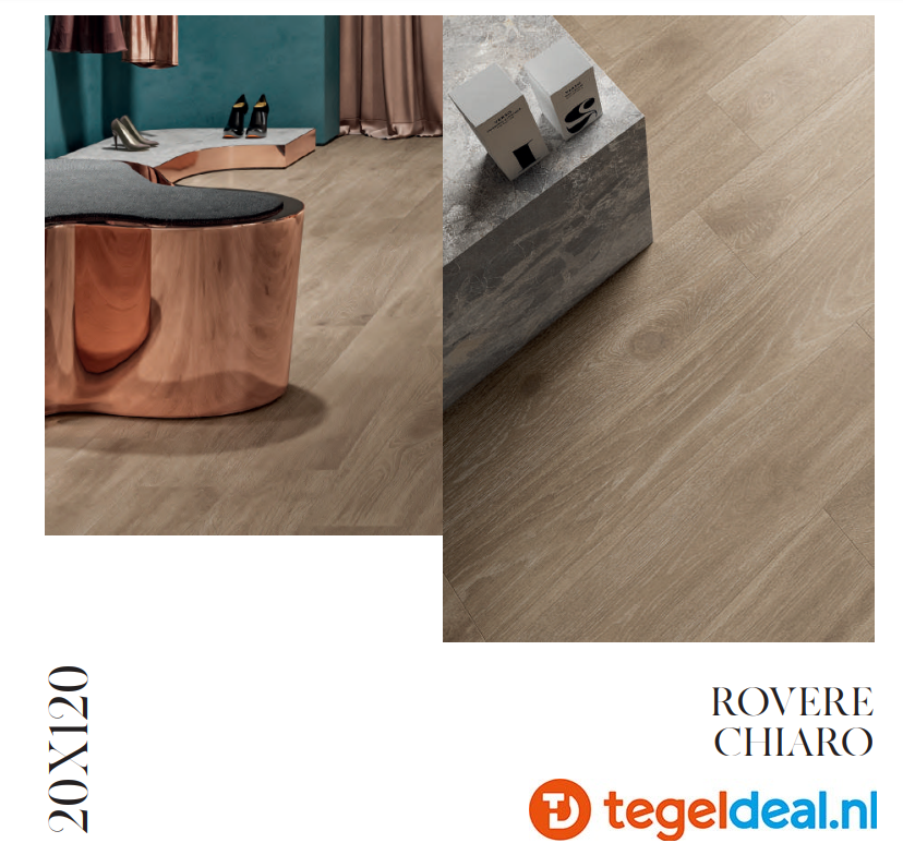 DOM Cute ROVERE CHIARO DUE4020OR, 40x120x2 cm OUT, houtlook terrastegels