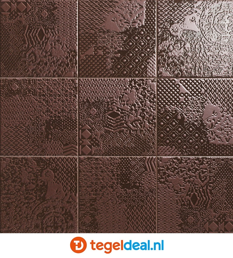 Mainzu, Metal Tiles, 20x20 cm, reliëf wandtegels Mainzu, Metal Tiles, 20x20 cm, reliëf wandtegels