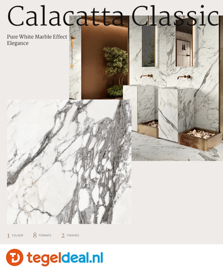 Revigres, Calacatta Bianco, Calacatta Classic en Calacatta Oro, marmerlook tegels