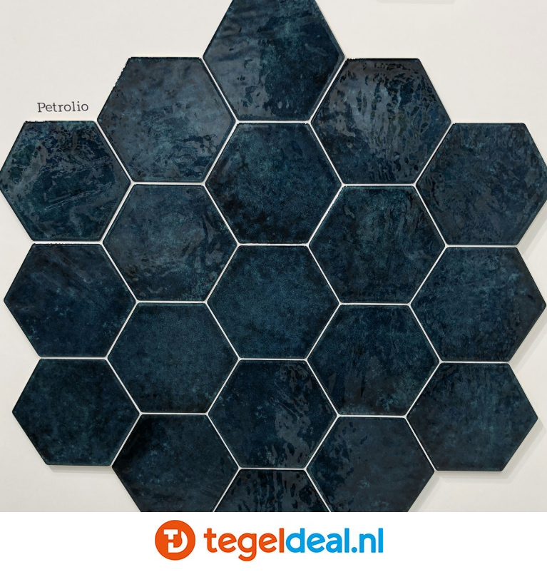 Tonalite, Esamarine, 16,2x18,5 cm, hexagon wandtegels Tonalite, Esamarine, 16,2x18,5 cm, hexagon wandtegels
