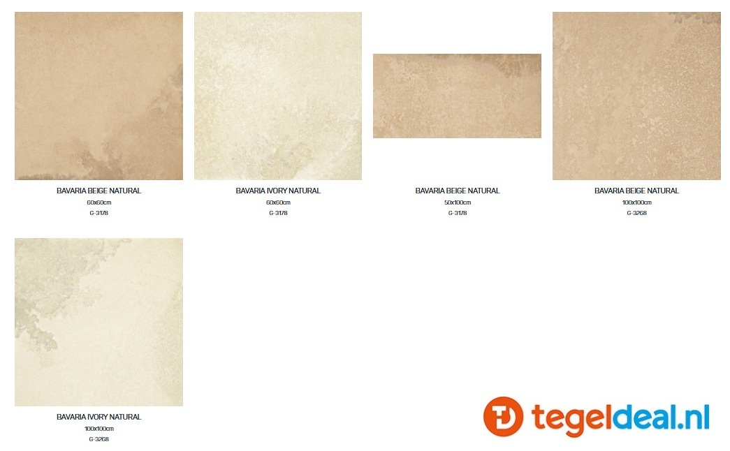 Aparici Bavaria, natuursteenlook tegels voor binnen en buiten in diverse formaten