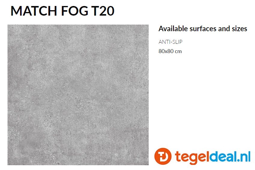 TRT Supergres Your Match FOG, 80x80x2 cm, MFGT cementlook terrastegels