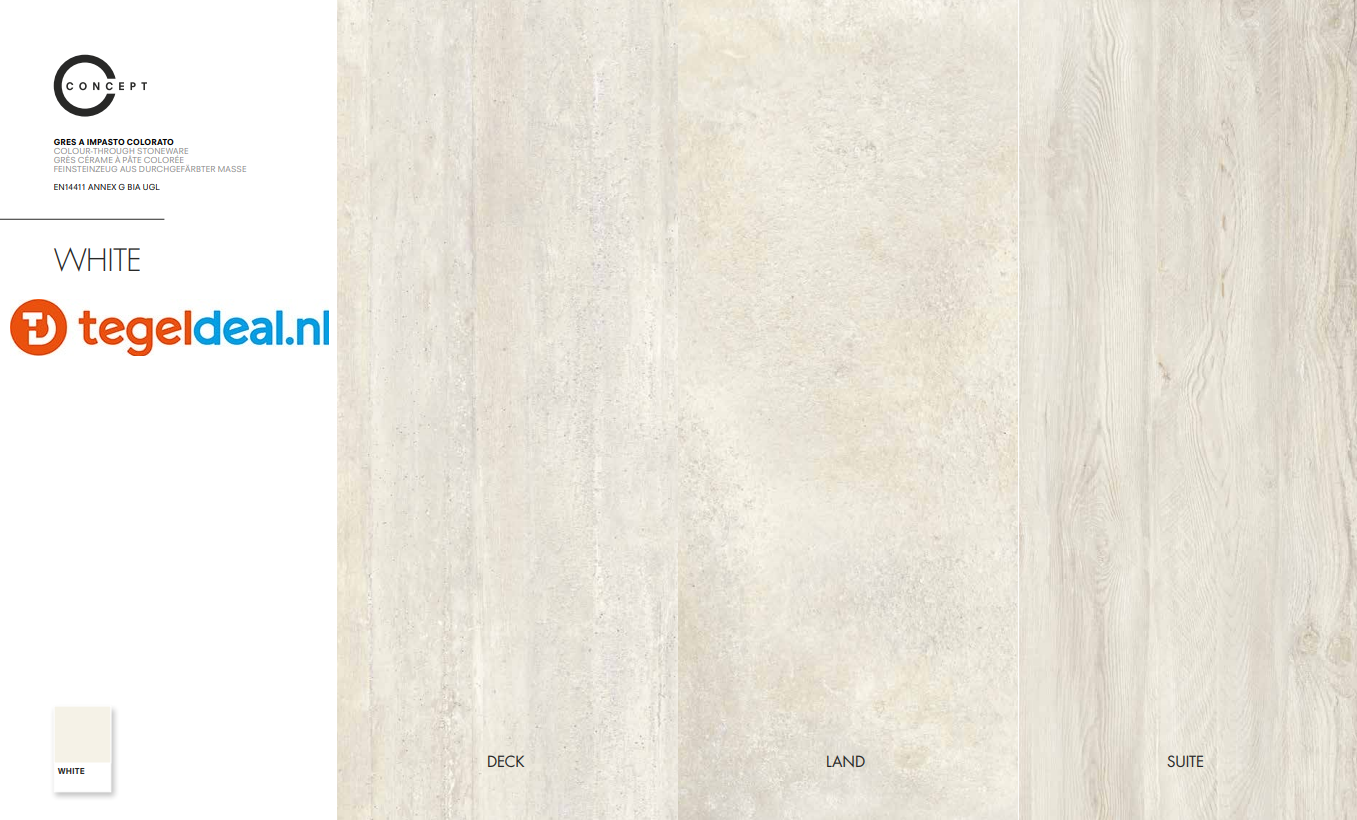 TRT Castelvetro, Concept Land WHITE, 60x60x2 cm, XLD60R1