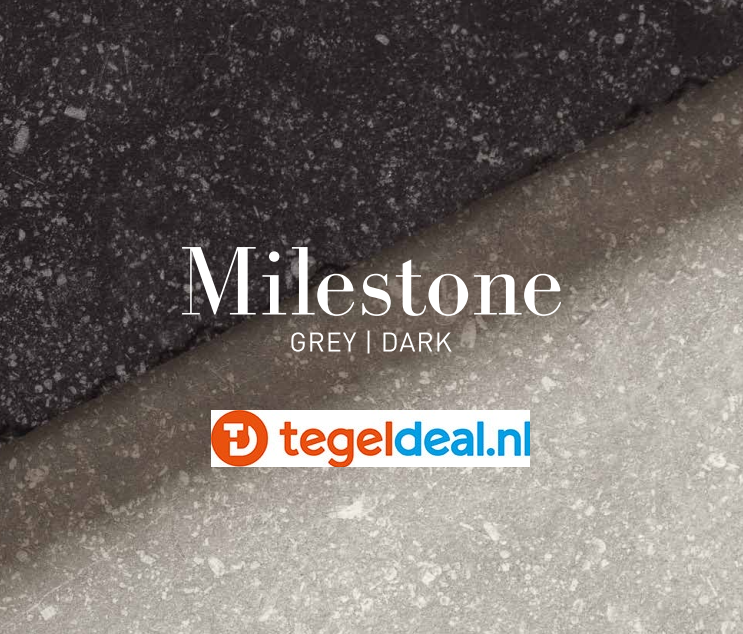 ACTIE - SIL Milestone Grey, 20x20 cm getrommeld - OP VOORRAAD