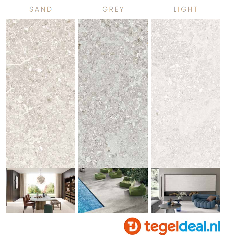 Supergres Cobb GREY, 60x120 cm ASST R10 RT, natuursteenlook tegels - €39,50 per m2 