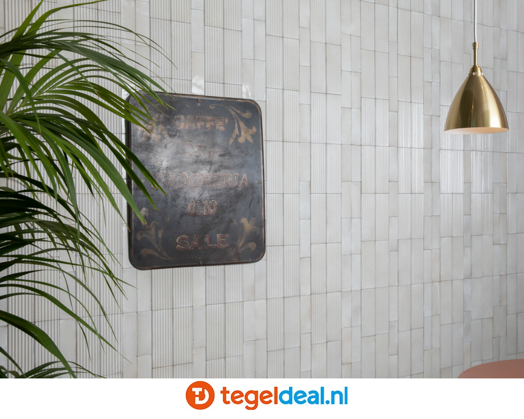 Marazzi Rice NATURAL, 7,5x20 cm Pleat 3D, M96J, reliëf handvorm wandtegels