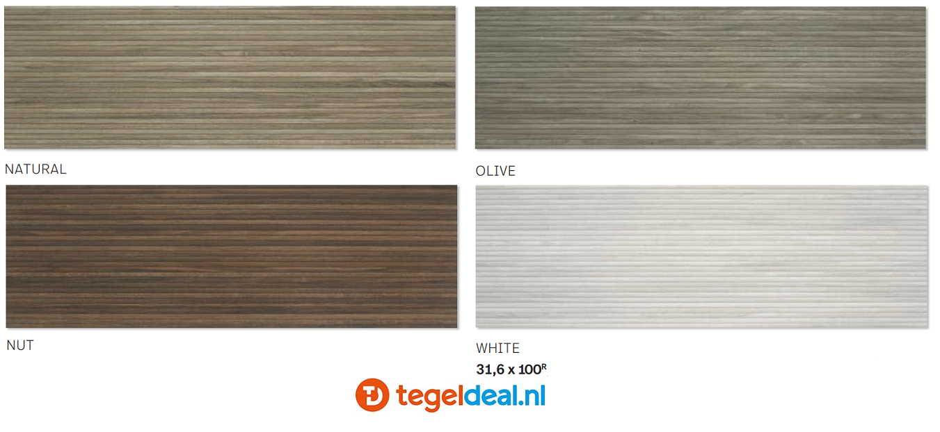 ACTIE - Colorker, Linnear Naturel 29,5x59,5 cm, reliëf wand- decortegel 