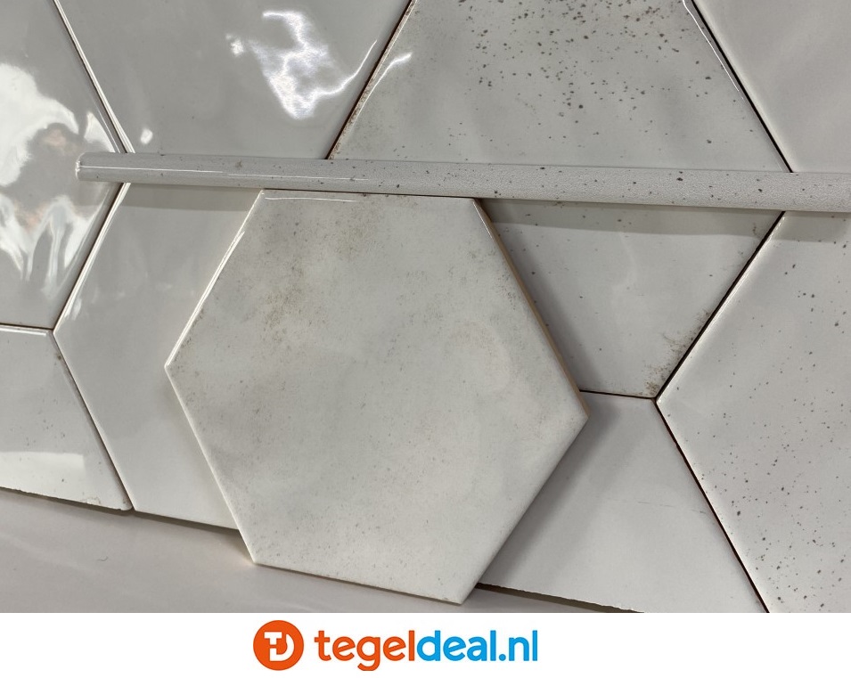 WDT Ribesalbes Hope WHITE glans, 15x17,3 cm hexagon  OP VOORRAAD