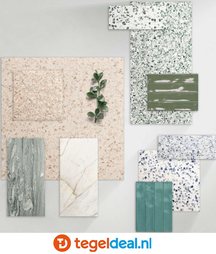 Marazzi Frammento, terrazzolook tegels - 6 kleuren - 3 formaten 