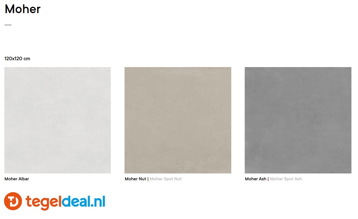 Argenta Moher, cementlook tegels, 120x120 cm - € 49,50 per m2 / Palletdeal op aanvraag