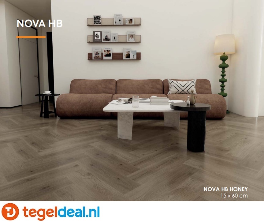 NOVA HONEY HB Plank, 15x60x0,6 cm, Rigid SPC Click Vloer   