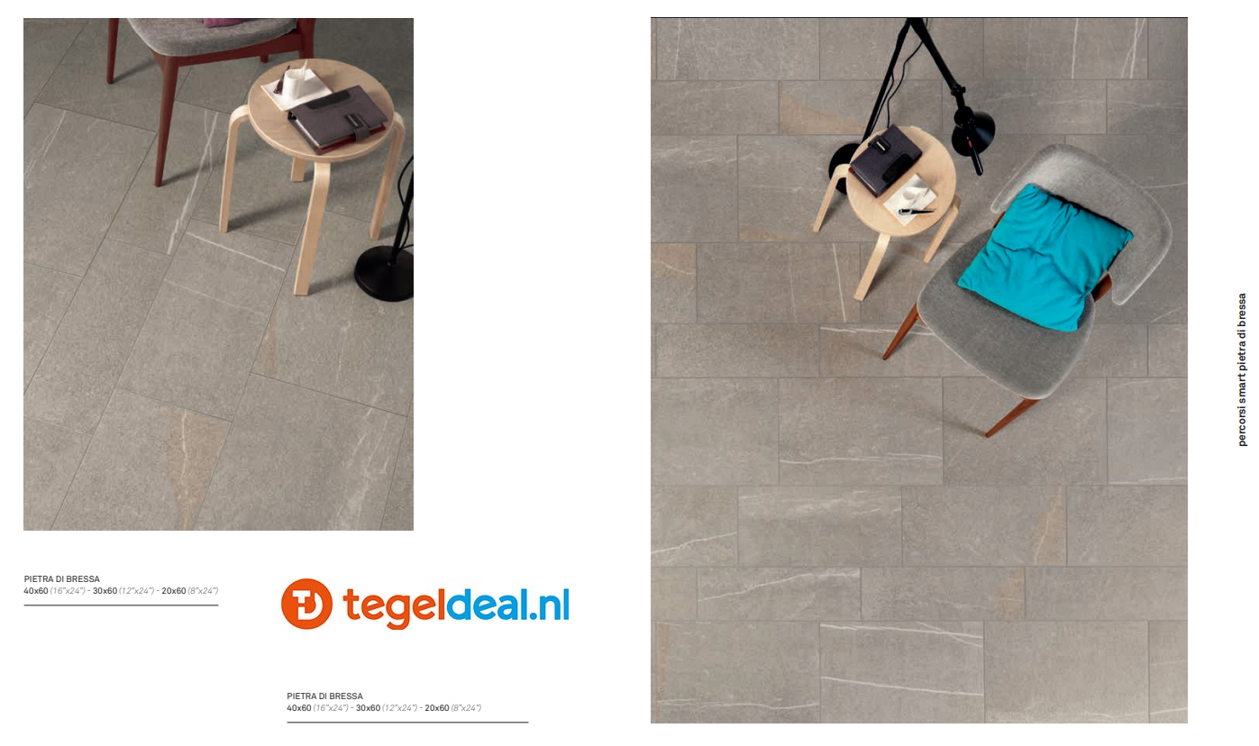 KEOPE Percorsi Smart, Pietra di Bressa, 60x60x2 cm K2, terrastegels