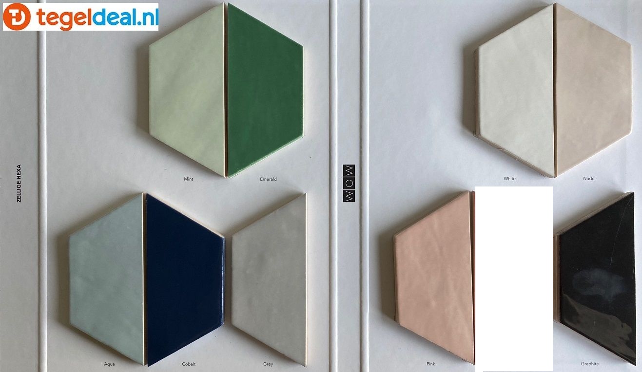 WOW Design, Zellige Hexa COBALT, 10,8x12,4 cm, hexagon wandtegels 