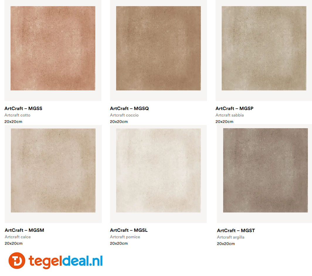 Marazzi ArtCraft COTTO, 20x20 cm MGSS, terracottalook tegels 