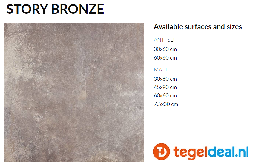 Supergres Story Bronze, 45x90 cm, SBR9, natuursteenlook tegels