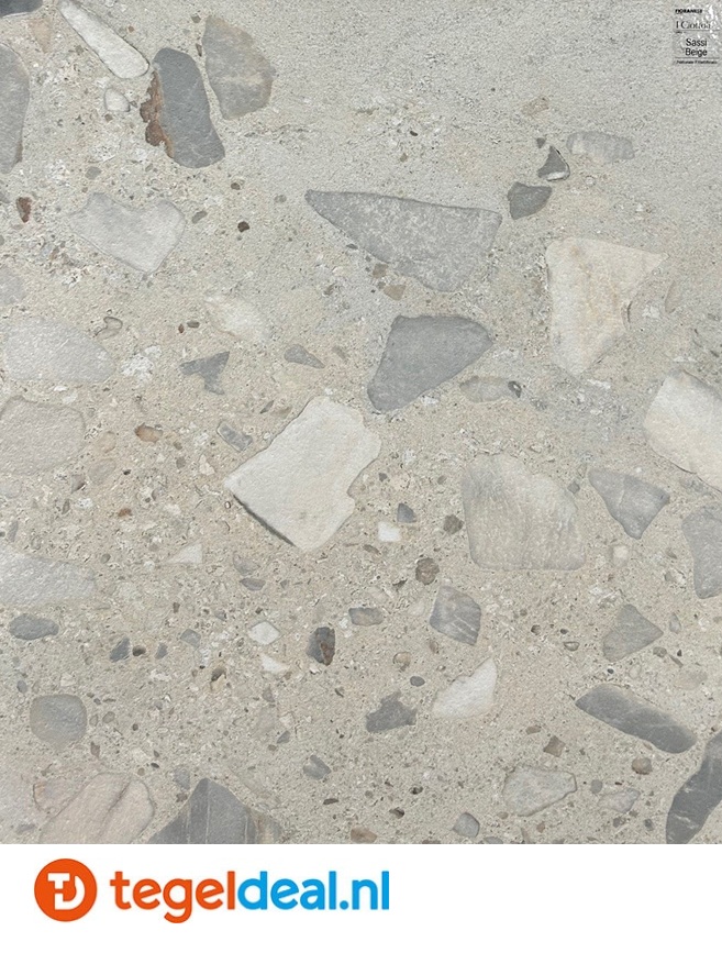 Fioranese, I Ciottoli, SASSI BEIGE, 90x90x2 cm Outdoor, 2LMS92E, natuursteenlook terrastegels 