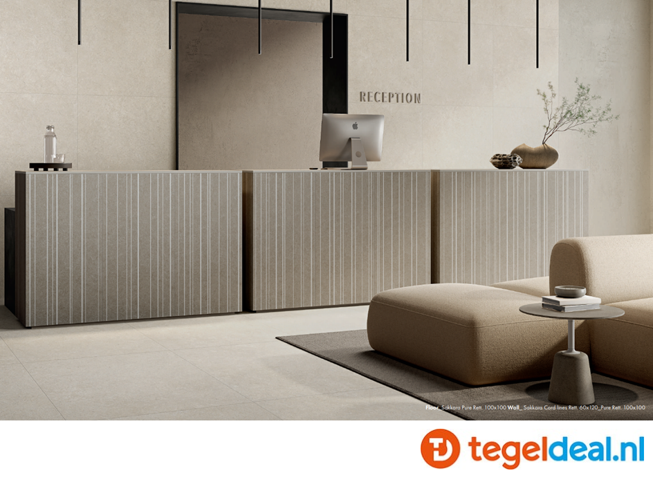 SIL Ceramiche, Sakkara CORD, Lines 60x120 cm Natural, natuursteenlook wandtegels - €42,50/m2 / Palletdeal op aanvraag