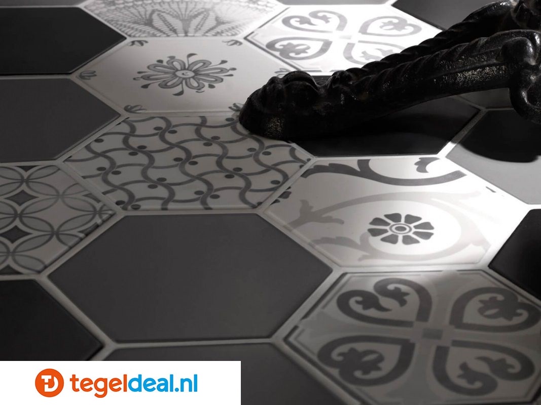 Tonalite, Examatt, 15x17 cm, hexagon vloer- en wandtegels Tonalite, Examatt, 15x17 cm, hexagon vloer- en wandtegels