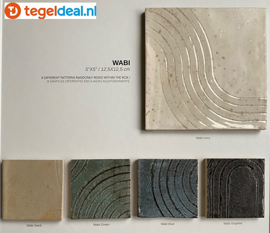 WOW Design, Enso, Wabi GREEN, 12,5x12,5 cm, wandtegels