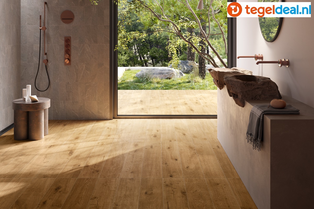 Ermes Aurelia, Bosco, Rovere 80x80 cm Cassettonato, houtlook tegels