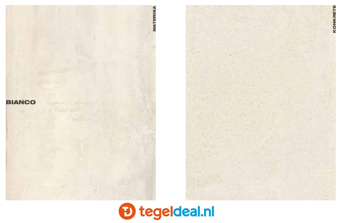 Castelvetro, Materika Project BIANCO 60x60 cm, 02CMK60R1 - € 29,50 per m2, betonlook tegels