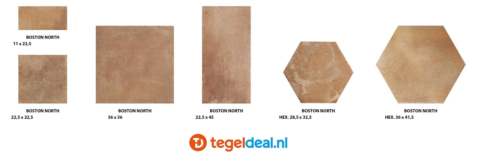 VLT Natucer Boston, terracotta-look div. kleuren en afmetingen