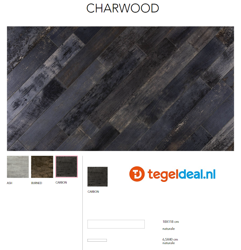 VLT Serenissima Charwood, houtlook in div. kleuren en afm.