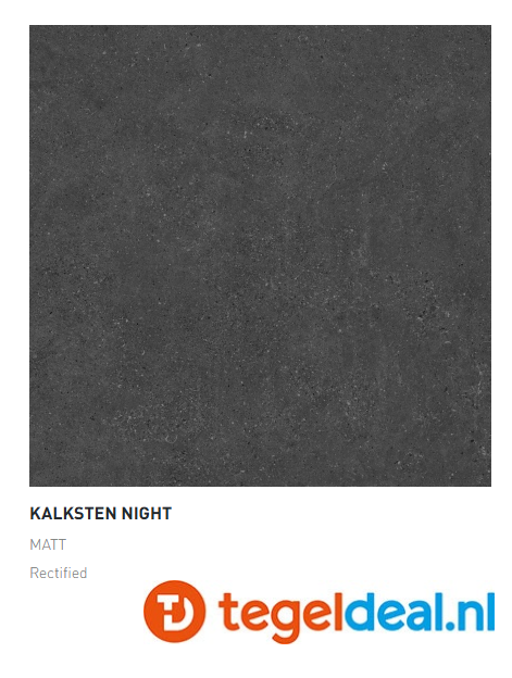 Argenta Kalksten, NIGHT, 60x60 cm MATT,  natuursteenlook tegels - €35,00 / PalletDeal op aanvraag