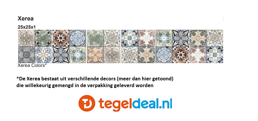 Codicer, Xerea Colors, 25x25 cm patchwork tegels