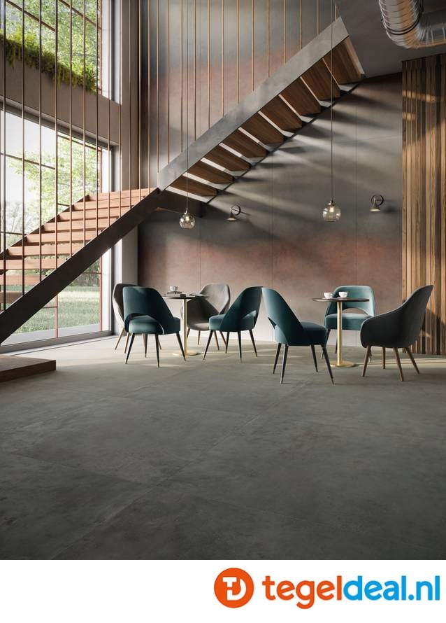 Supergres Irony, LEAD, 60x60 cm, metaallook tegels - €36,50 per m2 incl. btw