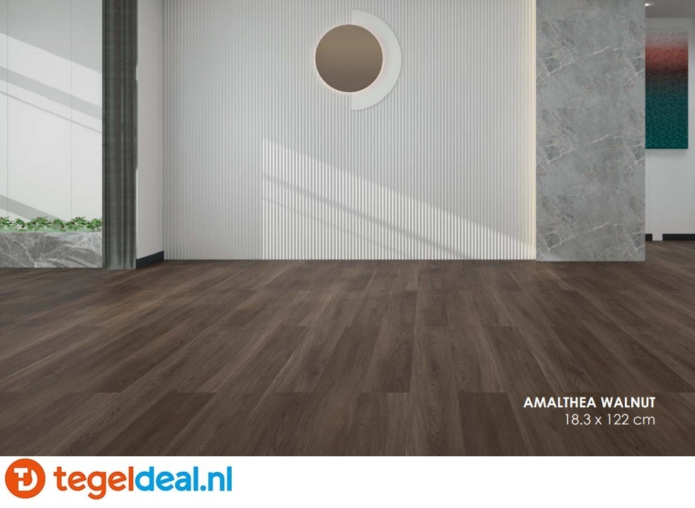 AMALTHEA WALNUT Plank, 18,3x122x0,5 cm, Rigid SPC Click Vloer  
