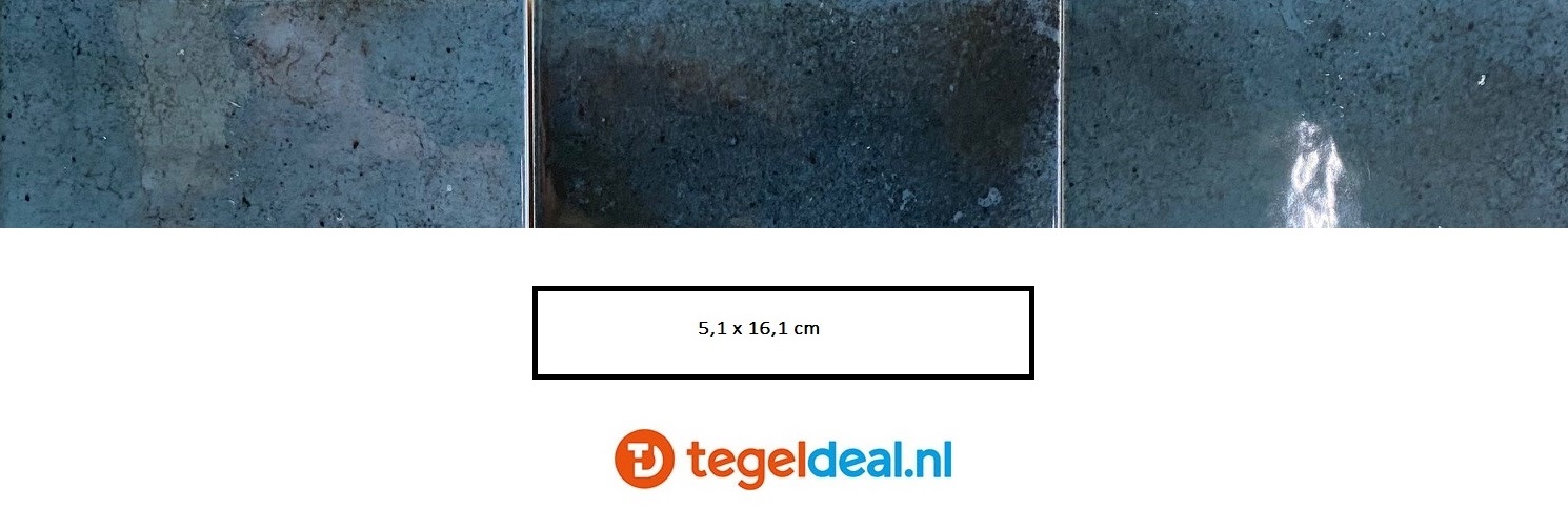 Equipe, Hanoi BLUE NIGHT, 5,1x16,1 cm, art. 30271, handvorm wandtegels 