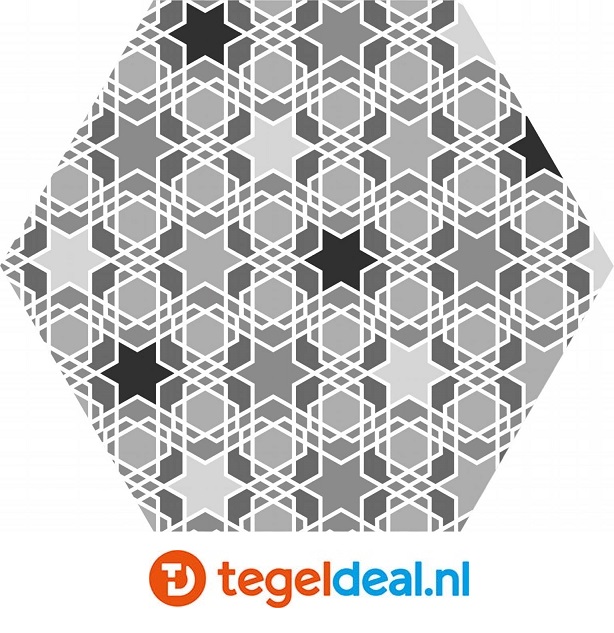 VLT Codicer, Hex 25 Kasbah, 22x25 cm / hexagon, Mix Colors en Mix Grey