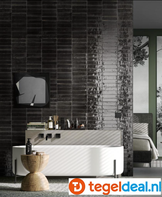 VLT-WDT Marazzi Lume Black, LUX M6RP, 6 x 24 cm VLT-WDT Marazzi Lume Black, LUX M6RP, 6 x 24 cm