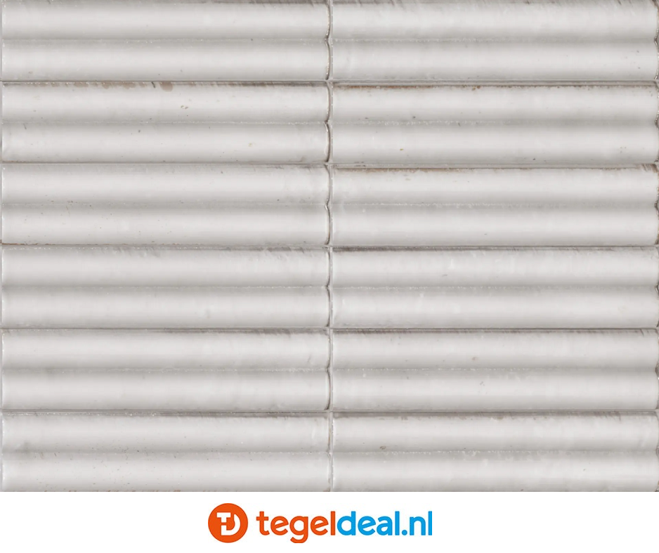 Marazzi Lume WHITE,  6x24 cm Swing 3D MP97, wandtegels met reliëf