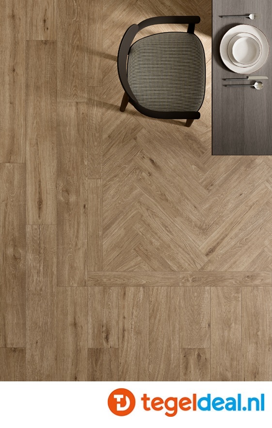 SIL Ceramiche, Royal Oak, NATURAL, 10x60 cm, houtlook tegels - €56,50 per m2 / Palletdeal op aanvraag