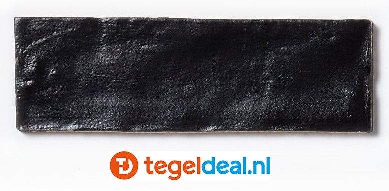 Equipe, Mallorca BLACK, 6,5x20 cm, art 23256, handvorm wandtegels
