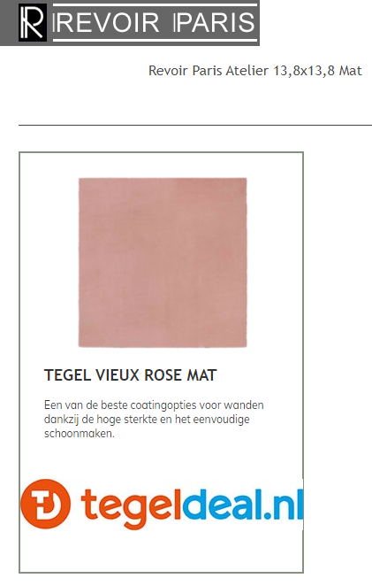 WDT / VLT Revoir Paris, Atelier Vieux Rose, 13,8x13,8 cm