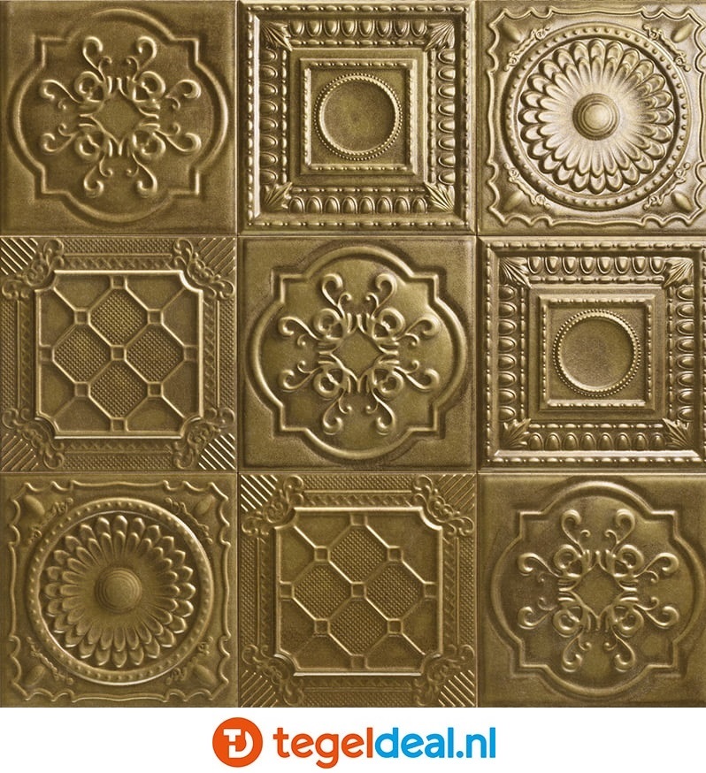 Mainzu, Metal Tiles, 20x20 cm, reliëf wandtegels Mainzu, Metal Tiles, 20x20 cm, reliëf wandtegels