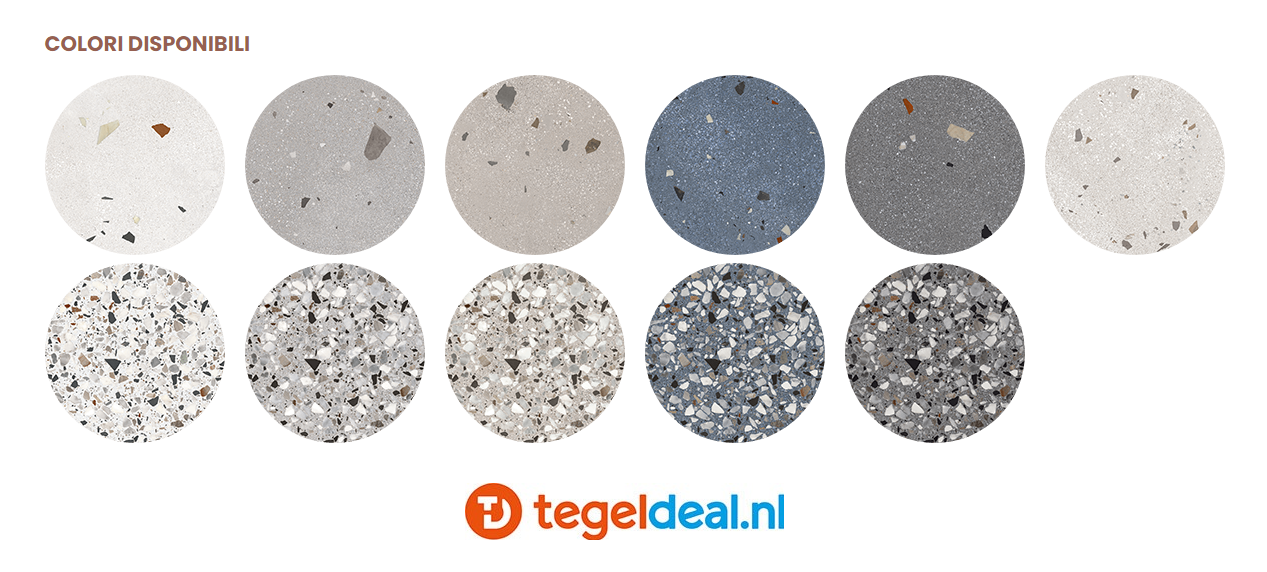 VLT en TRT DOM Kado, terrazzolook tegels VLT en TRT DOM Kado, terrazzolook tegels