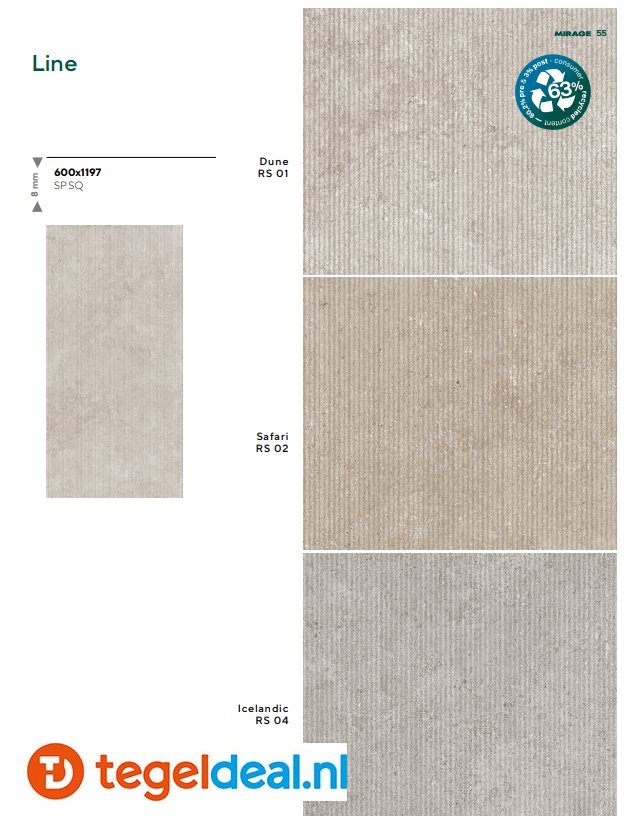 Mirage ReStone SAFARI RS02 Spazzolato BYS2, 30x60 cm 