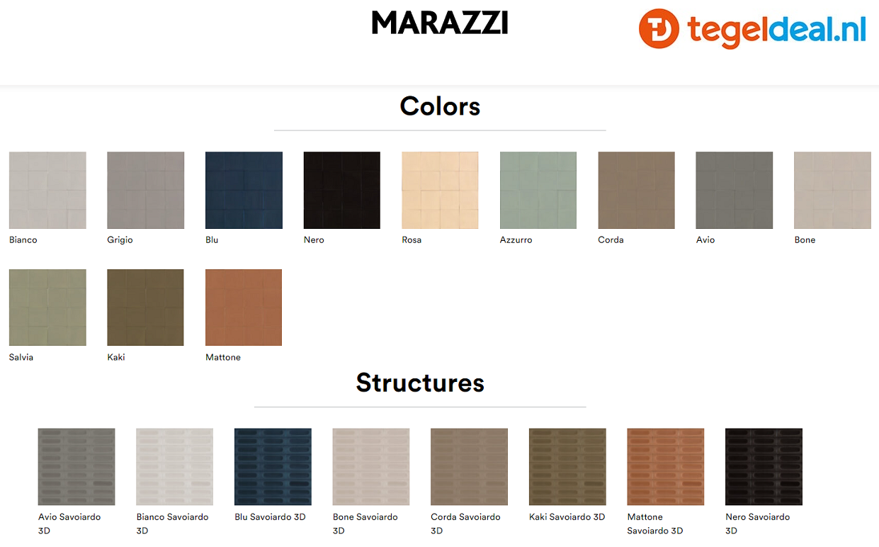 Marazzi Confetto, matte tegels - 12 kleuren - 2 formaten