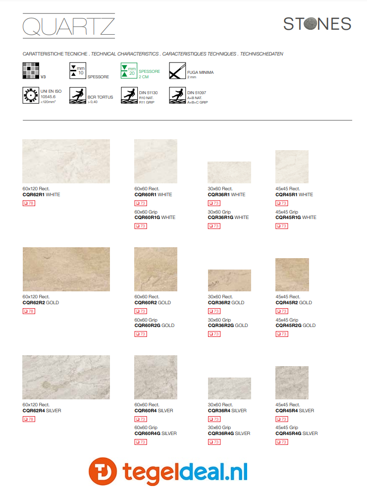 Castelvetro, Quartz Stones in 3 kleuren voor binnen en buiten 