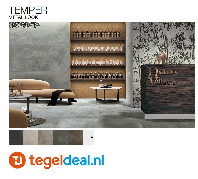 Cercom Temper, metaal-look tegels voor binnen en buiten 