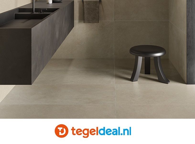 OPRUIMING : 5,76 m2 Ermes Aurelia, Aria, Taupe, 60x60 cm, vloer- en wandtegels - 5,76 m2 voor 120,00 euro 