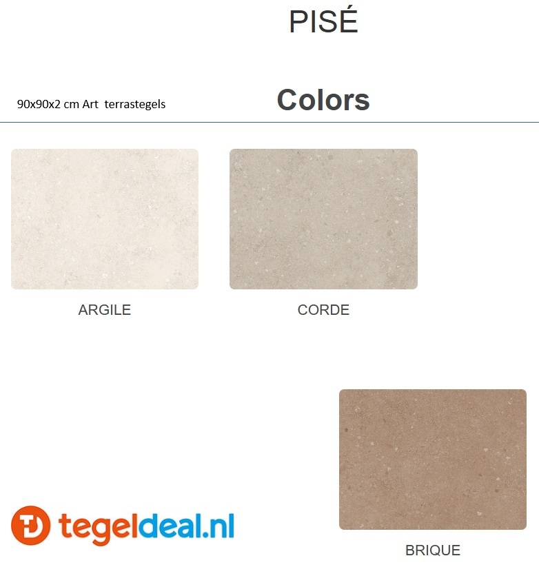 SIL Ceramiche, Pisé CORDE ART, 90x90x2 cm, natuursteenlook terrastegels - €56,50/m2 / Palletdeal op aanvraag