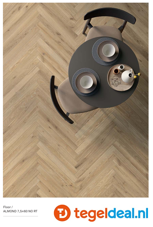 KEOPE Unica ALMOND, 7,5x60 cm, houtlook tegels 