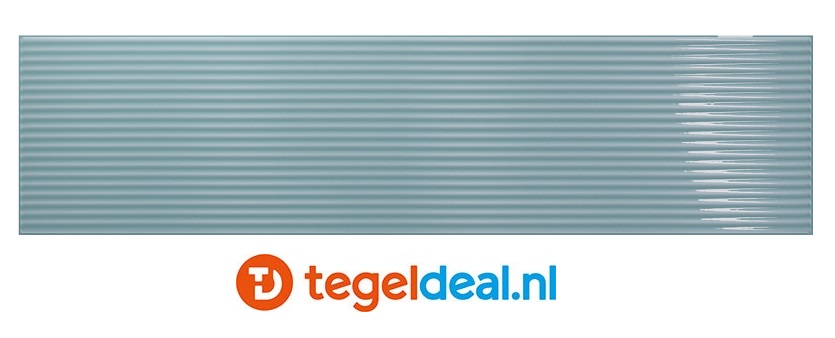 Stripes Gloss Soft Blue, 6,5x26,1 cm, reliëf wandtegels